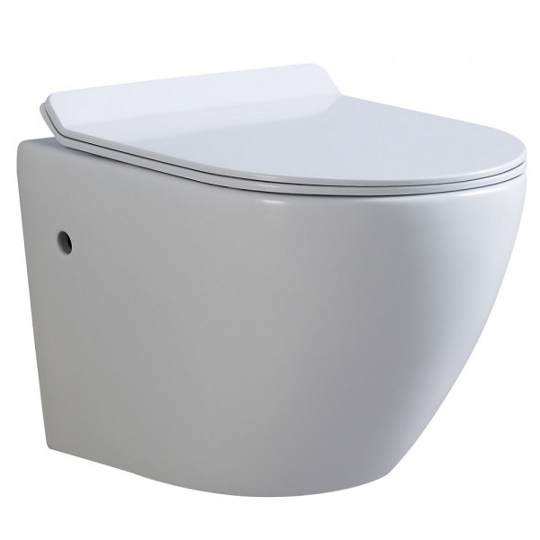 Toilette Haenge WC Spuelrandlos inkl. WC Sitz mit Absenkautomatik SOFTCLOSE + abnehmbar Franco