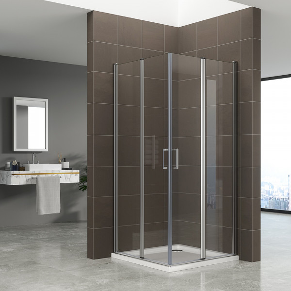 ALINA - Cabine de duche de entrada de canto com portas dobráveis em vidro temperado